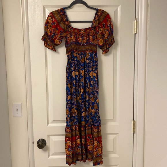 Blue and red floral midi dress - Picture 3 of 6